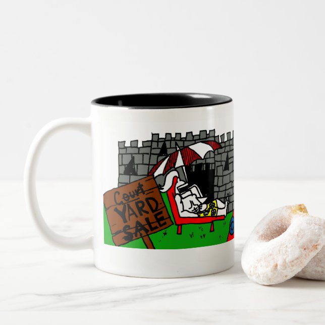 Tasse de café de vente de bric-à-brac de cour (Avec donut)