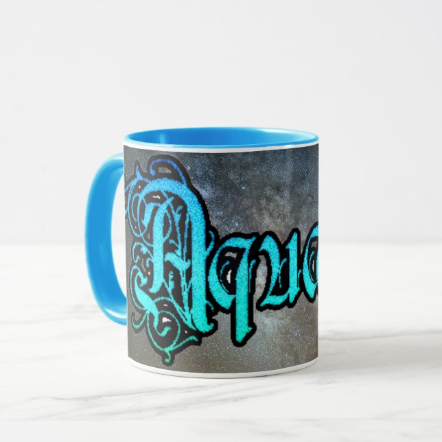 Tasse de café de Verseau de signe d'horoscope (Devant gauche)