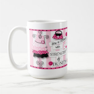 Tasse de café d'écriture sainte de "force et de