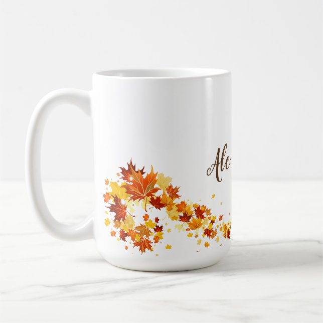 Tasse de café d'érable de feuille d'automne (Gauche)