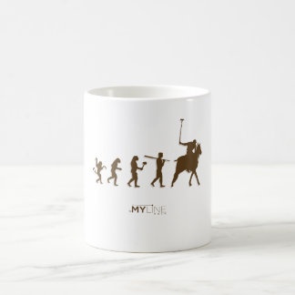 Tasse de café d'évolution de joueur de polo