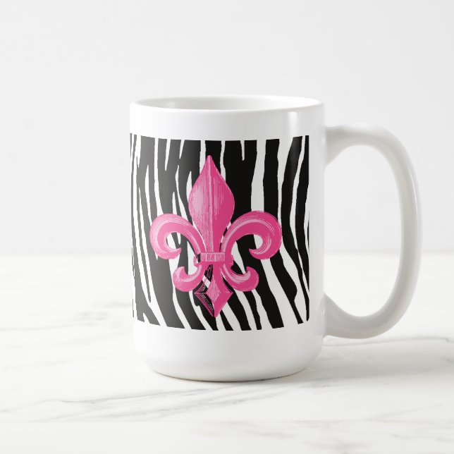 Tasse de café d'impression de zèbre avec des roses (Droite)