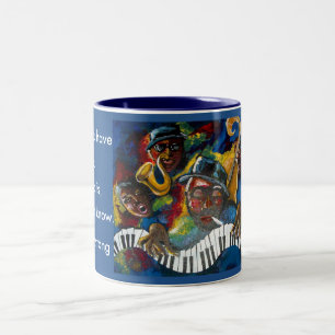 Tasse de café d'oeuvre d'art de jazz