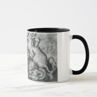 tasse de café d'oiseau de noir d'ère de pulpe