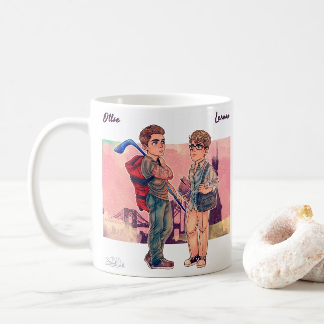 Tasse de café d'Ollie et de Lennon (Avec donut)