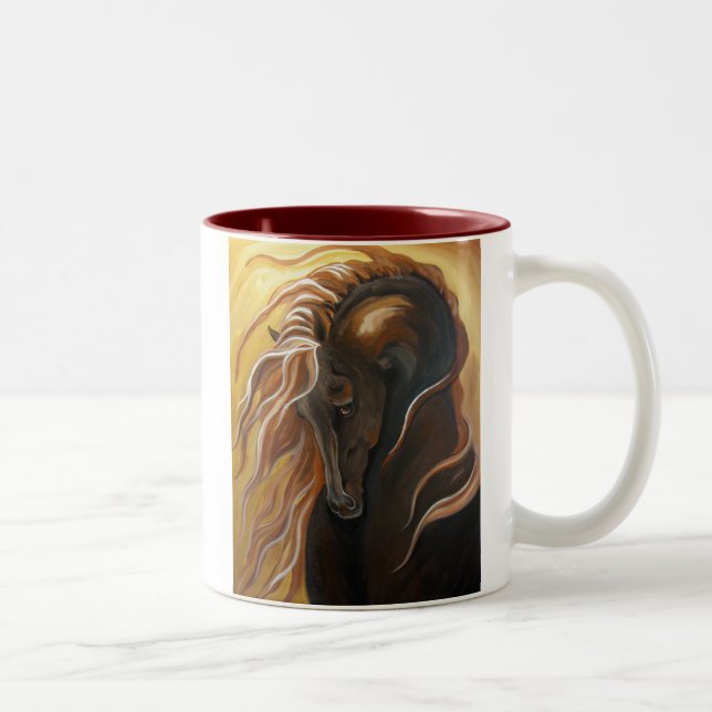 Tasse de café d'or de ton du frison deux (Droit)