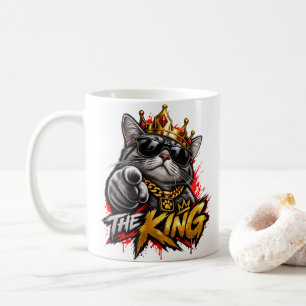 Tasse de café double face Le Roi Chat Cool Avec Co