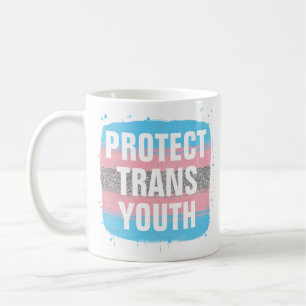 Tasse de café "Drapeau transgenre, Protégez les je