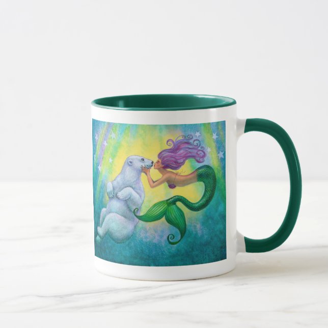 Tasse de café drôle de baiser d'ours blanc de (Droite)