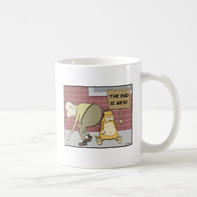 Tasse de café drôle de chat : L'extrémité est près (Droite)