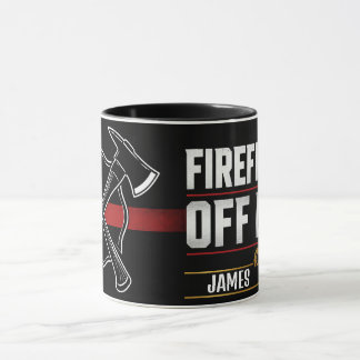 Tasse de café drôle de pompier hors service avec p