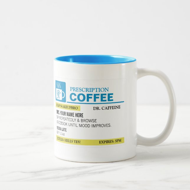 Tasse de café drôle de prescription (Droit)