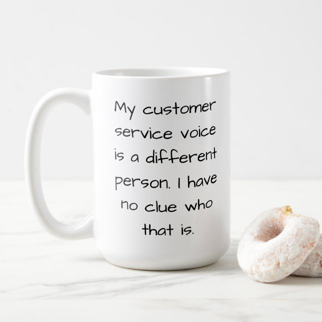 Tasse de café drôle de service à la clientèle (Avec donut)
