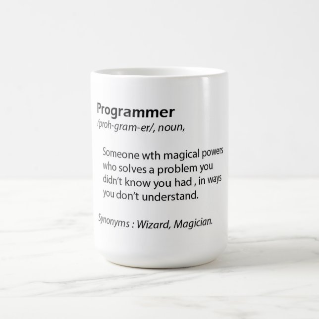 Tasse de café drôle - définition de programmeur - (Centre)