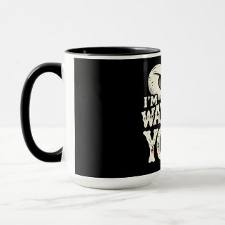 Tasse de café drôle "JE VOUS REGARDE" aux yeux rét