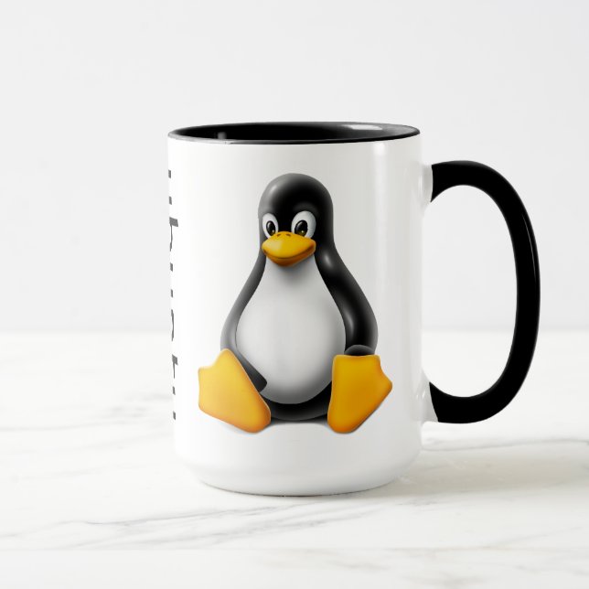 Tasse de café d'Ubuntu avec le logo et le Tux (Droite)