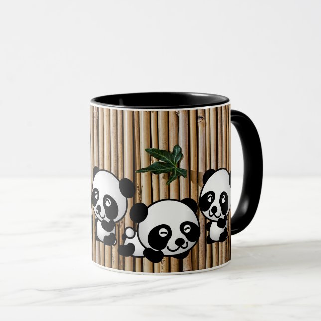 Tasse de café en bambou de panda (Devant droit)
