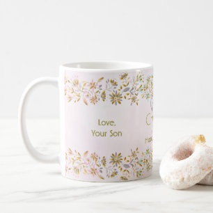 Tasse de café en pastel de Noël de fleur
