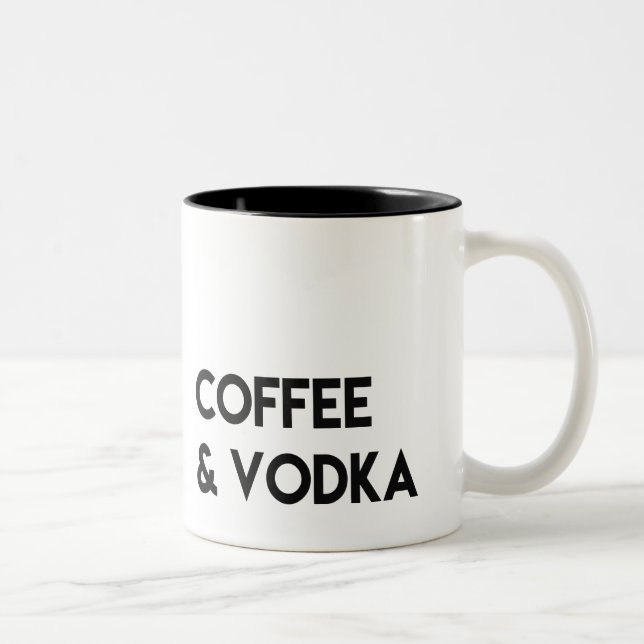 Tasse de café et de vodka, cadeau drôle, par (Droit)