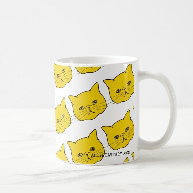 Tasse de café exotique moderne jaune de chat (Droite)