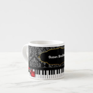 Tasse de café express de PIANO/MUSIC avec des clés