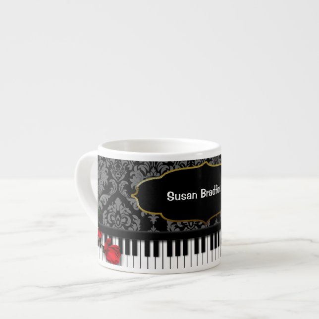 Tasse de café express de PIANO/MUSIC avec des clés (Devant gauche)