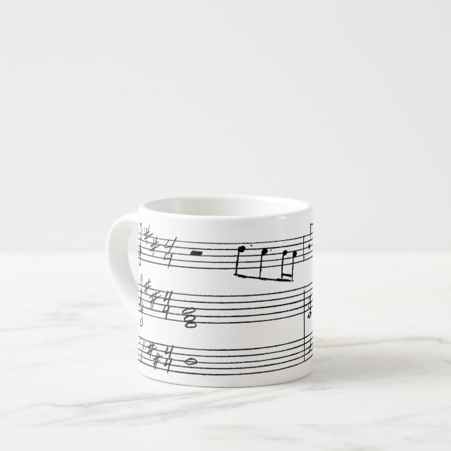 Tasse de café express - musique écrite par main (Devant gauche)