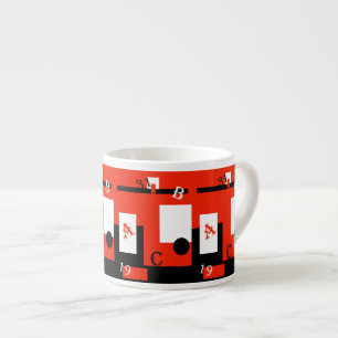 Tasse de café expresso en noir, blanc et rouge d'a
