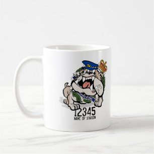 Tasse de café fâchée de chien de police de QPS