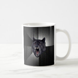 Tasse de café faite sur commande de loup de folie
