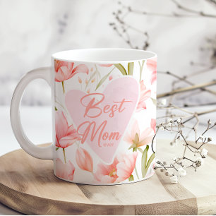 Tasse de café Fête des Mères Meilleure Maman Fleur