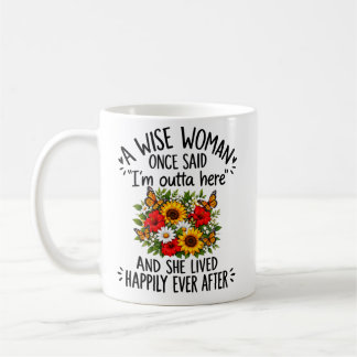 Tasse de café fleur soleil citation de femme sage 