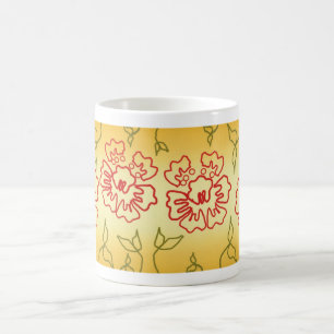 Tasse de café florale abstraite