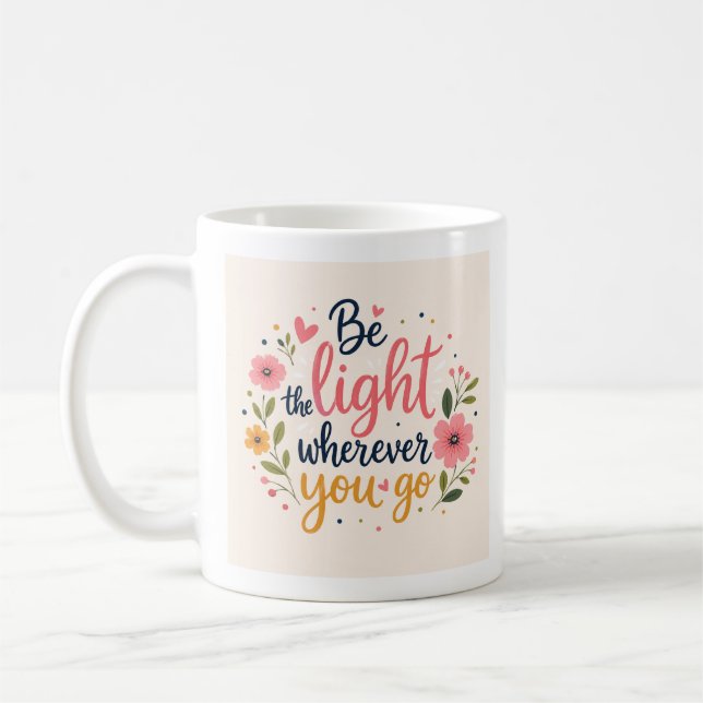 Tasse de café florale douce modifiable (Gauche)