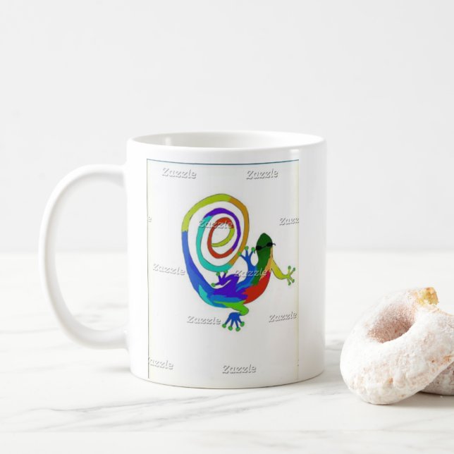 Tasse de café folle du lézard de Doug (Avec donut)