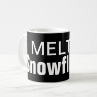 Tasse de café fondue de flocons de neige