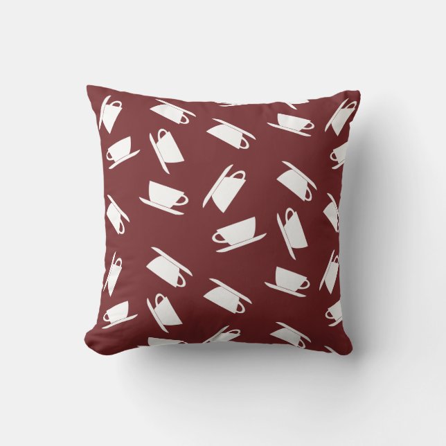 Tasse de café funky motif de coussin jeté d'oreill (Recto)