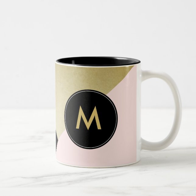Tasse de café géométrique chic de motif - tasse (Droit)