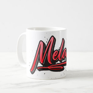 Tasse de café graffiti cœur rouge Mélanie
