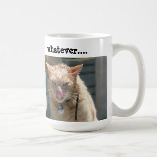 Tasse de café grincheuse de chat, quoi que….