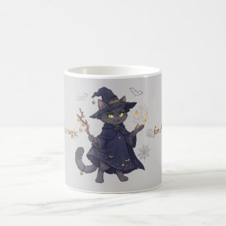 Tasse de café Halloween Chat Magique Mignon