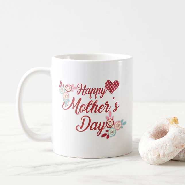 Tasse de café heureuse adorable du jour de mère | (Avec donut)