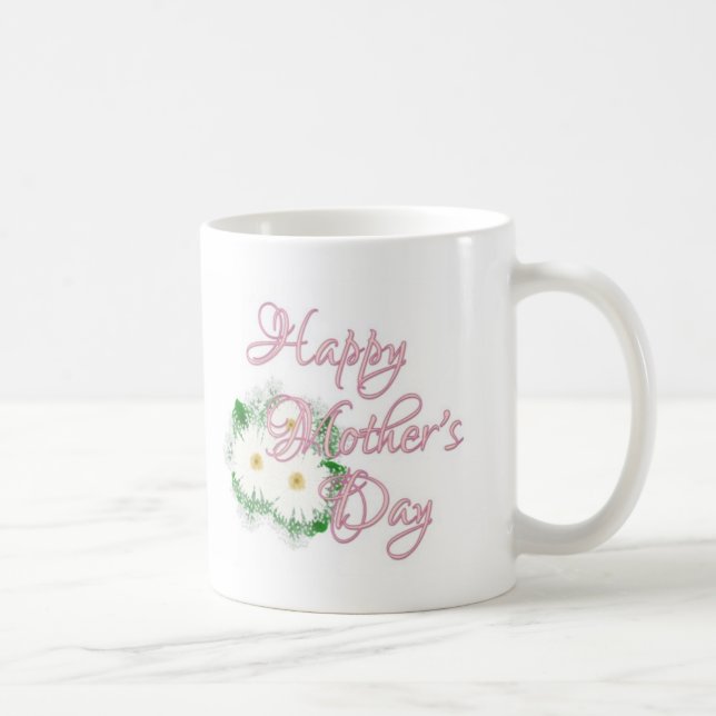 Tasse de café heureuse de marguerites de jour de (Droite)