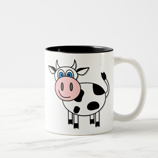 Tasse de café heureuse de vache à garçon (Droit)