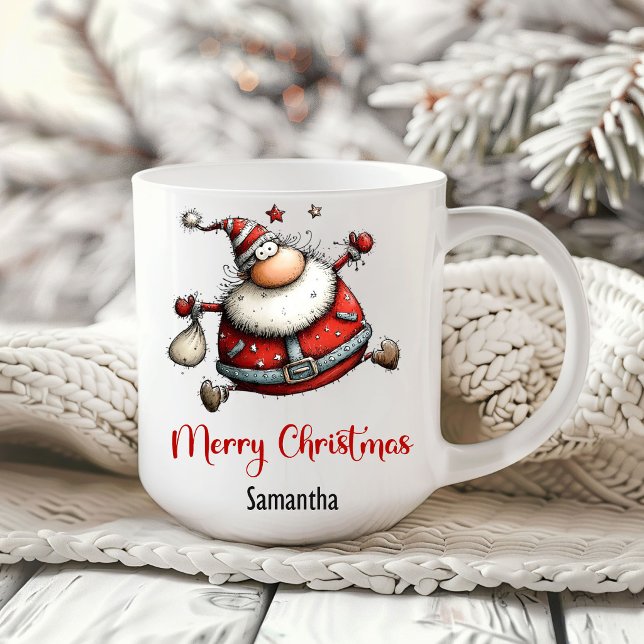 Tasse de café humoristique Père Noël drôle et fant (Whimsical Funny Santa Claus Humor Coffee Mug)