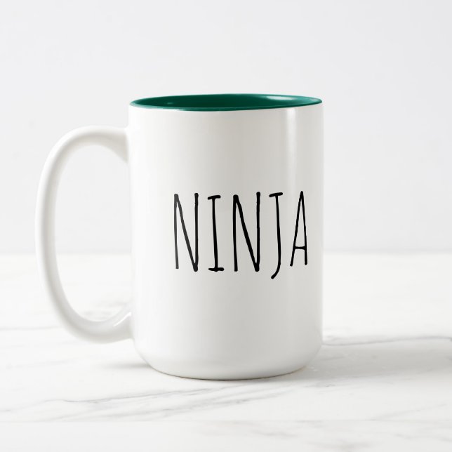 Tasse de café intérieure d'intérieur vert de Ninja (Gauche)