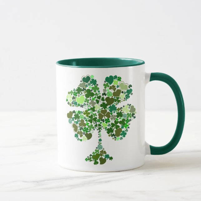 Tasse de café irlandais de trèfle de quatre (Droite)