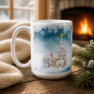 Tasse de café Joyeux Noël ours polaire