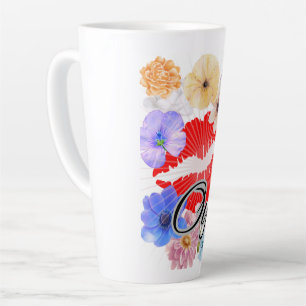 tasse de café : lèvres et fleurs