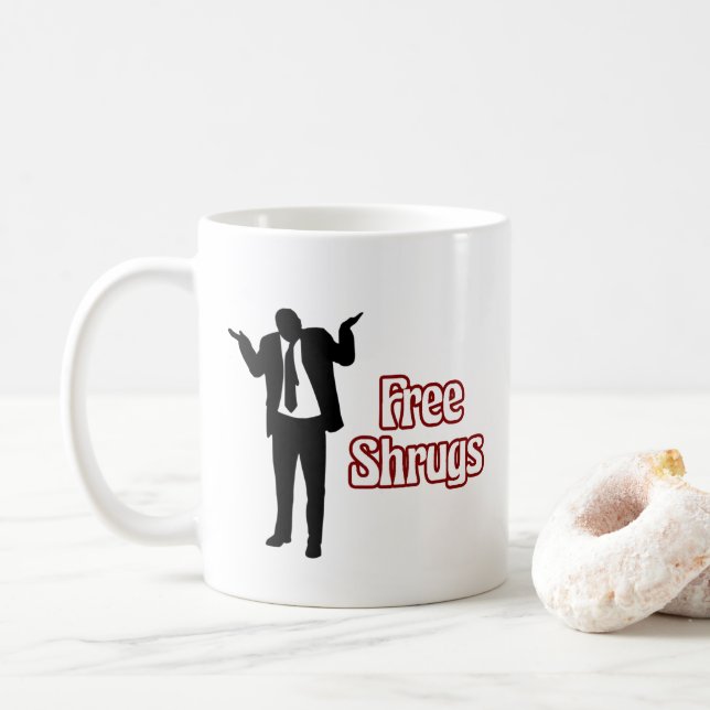 Tasse de café libre drôle de Shrugs (Avec donut)